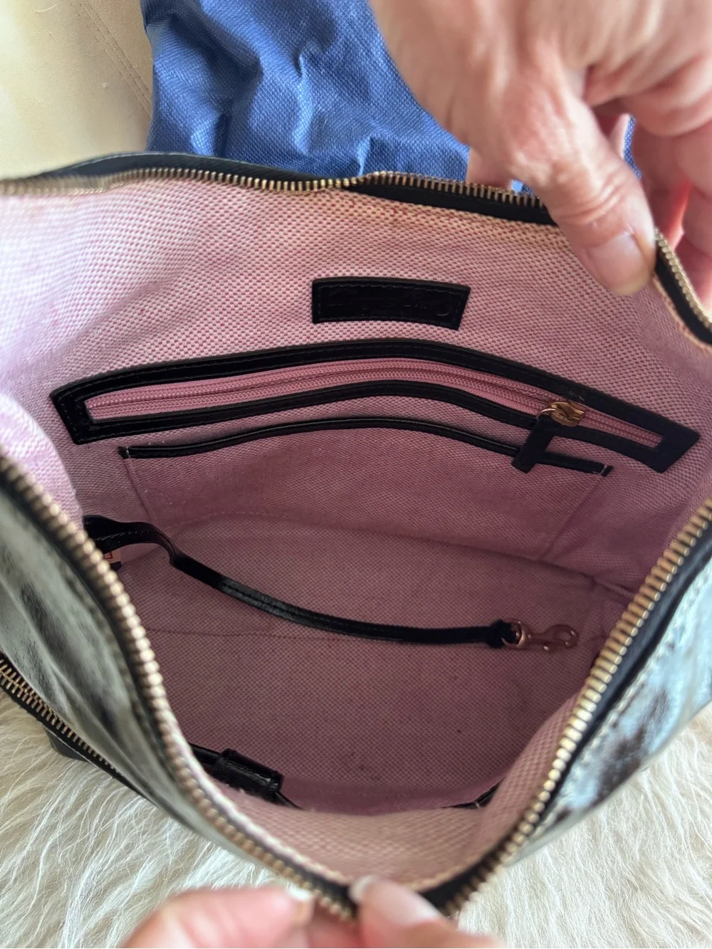 Dooney & Bourke Black Patent Leather Hobo